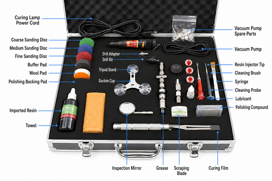 Deluxe Windshield Repair Kit – Professional Auto Glass Repair Tool Set