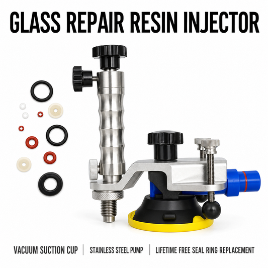 Windshield Repair Resin Injector and Bridge Assembly